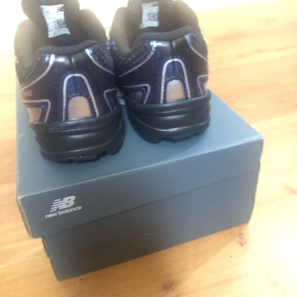 New Balance 740 Bungee Lace Toddler Running Sneakers 8 Size Blue Black  NWB